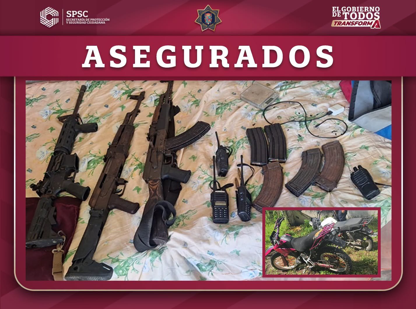 Golpe al crimen: decomisan armas y equipo táctico en Carmen