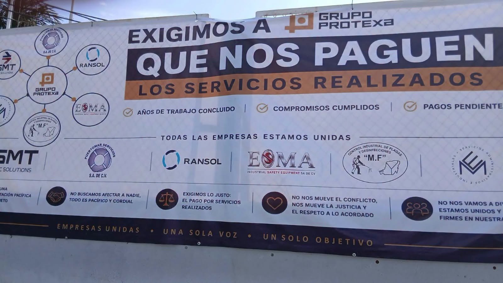 Protestas contra Protexa suman 44 días por falta de pagos